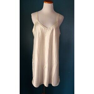 Vintage 90s Secret Treasures Coquette Fairycore Silky Satin Slip Dress Chemise L